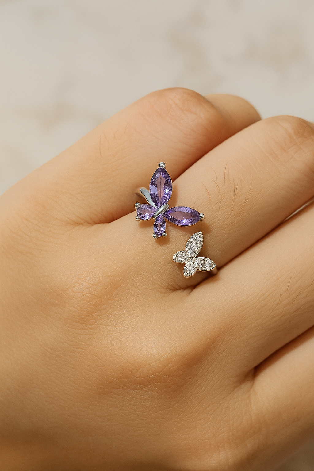 Butterfly Twin Purple Ring