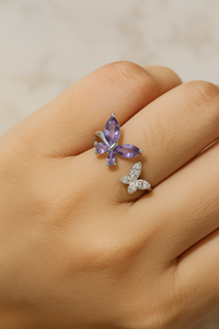 Butterfly Twin Purple Ring