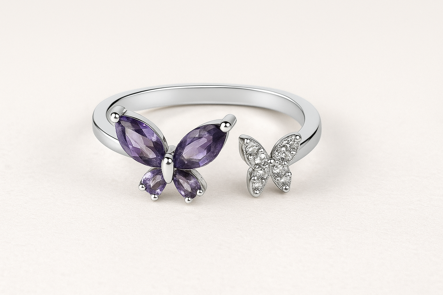 Butterfly Twin Purple Ring