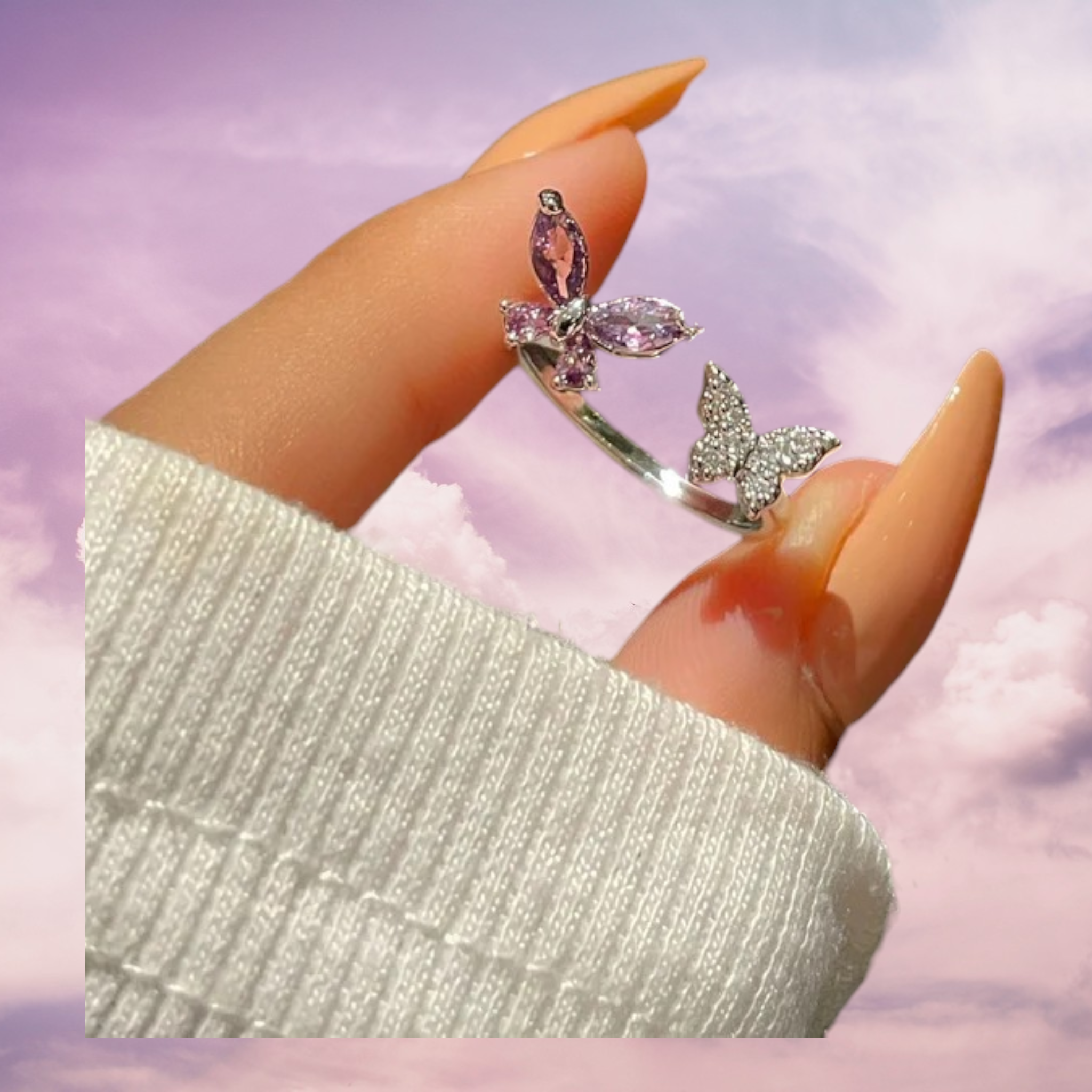 Butterfly Twin Purple Ring