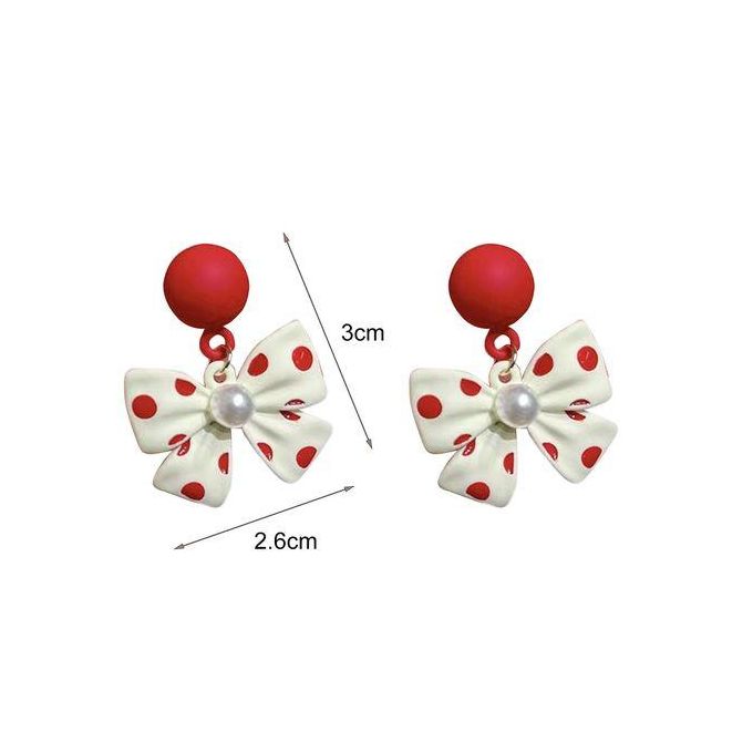 Sweet Bow Doted Earrings