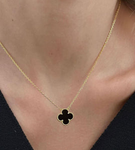 Golden Black Clover Necklace
