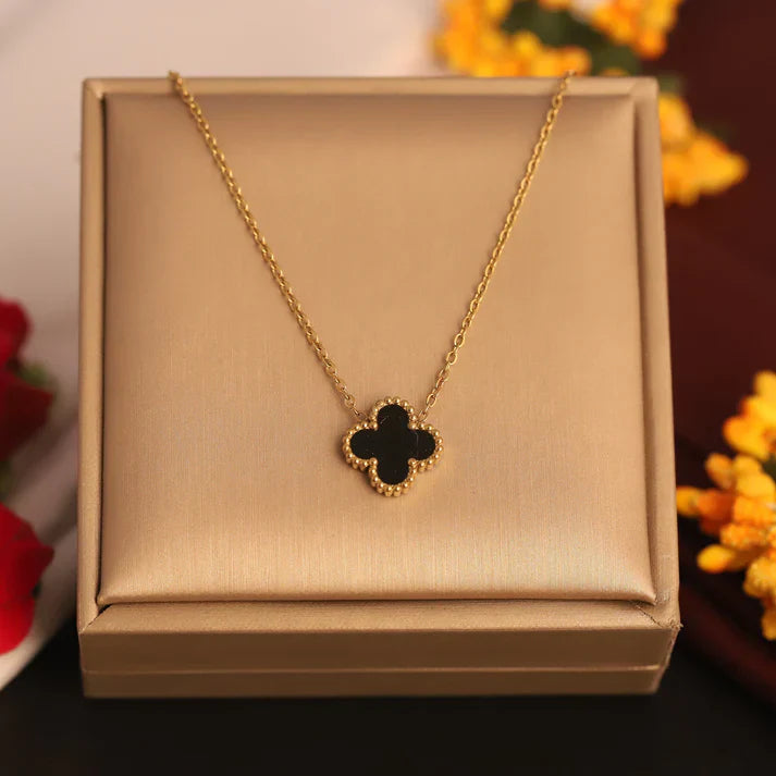 Golden Black Clover Necklace