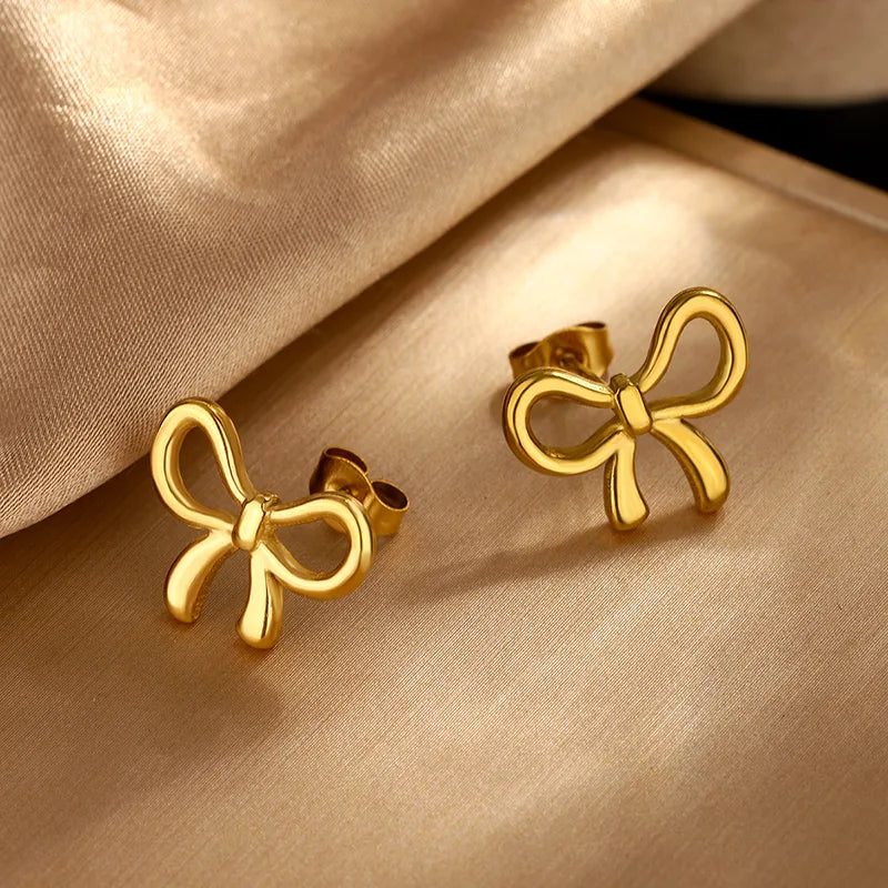 Gold Plated Bow Jewellery Set